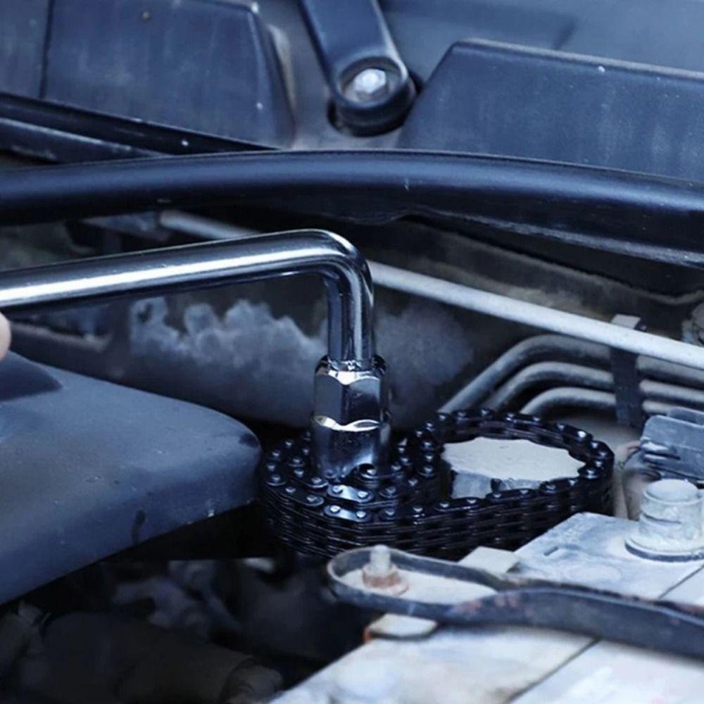 Heavy-duty Engine Oil Filter Wrench 44/52 Joints Ratchet Chain Wrench  Vehicle