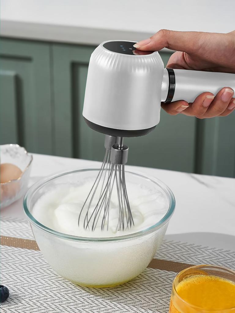 USB Rechargeable Electric Hand Blender Wireless Portable Hand Whisk Rechargeable 3-Speed And 2 Whisk For Baking Whisk Milk Cream