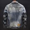 Men's Retro Slim Fit Denim Motorcycle Jacket - Spring/Autumn Collection, Loose Fit, Available In Large Sizes