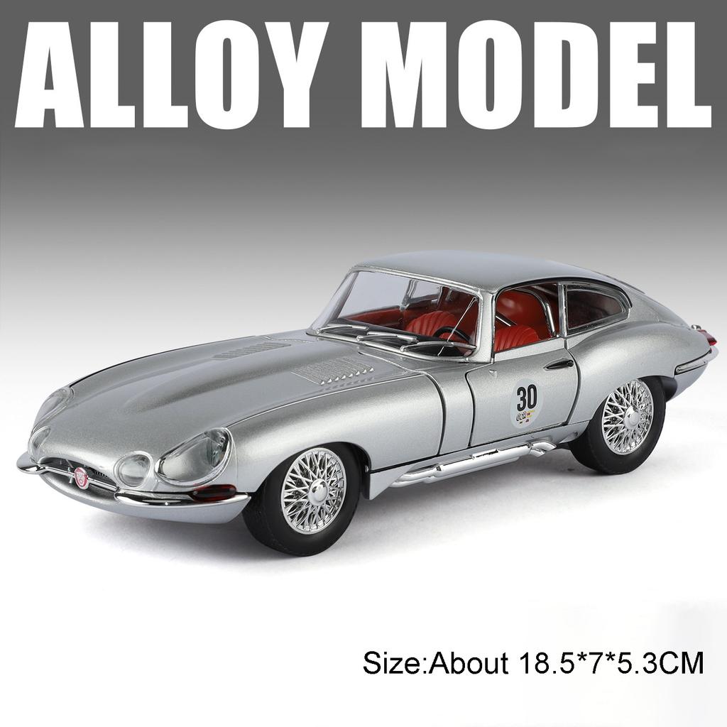 1:24 E-TYPE M3 Car Model Toy Metal Body Rubber Tires Wheel Steering Shock Absorption Sports Cars Models Hobby Decoration Gifts