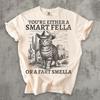 Smart Fella Or Fart Smella 90s Retro Shirt, Funny Cat Vintage T-shirt, Cats Lover Gift, Western Shirts, Gag Gifts, Meme Tshirt, Weird Tee