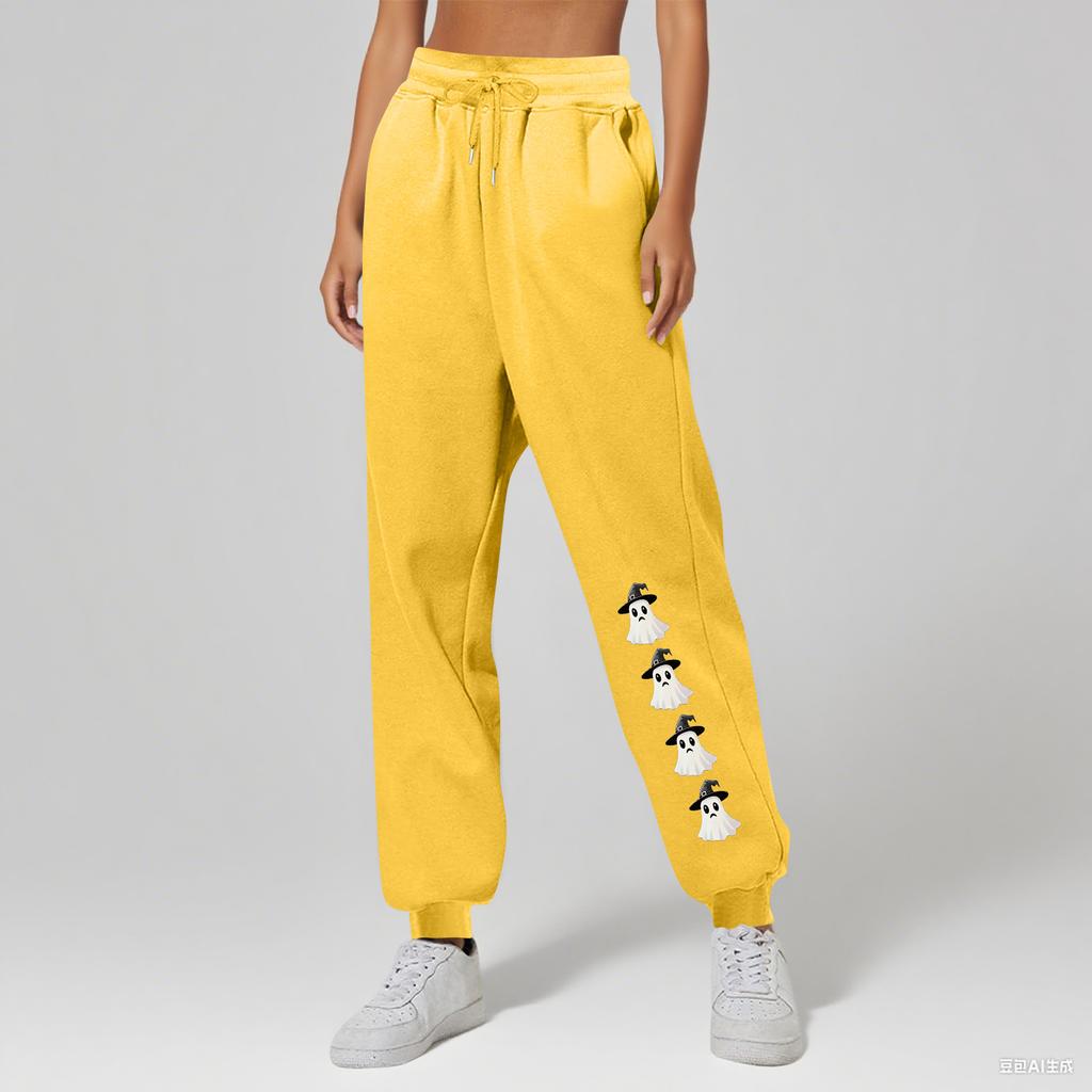 Ladies' Printed Unisex Casual Pocket Drawstring  Pants