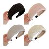 Cerchietto per Capelli da Donna, Fascia Satinata Allargata e Curva con Design a Pois, Vestibilità Comoda per Assottigliare il Viso, Fascia per Capelli per Uso Quotidiano