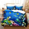 3D Tisk Podmořský Svět Povlečení, Velikost King, Povlak na přikrývku, Ložnicové povlečení, Domácí textil, Dvojitý dětský povlak na přikrývku, Dropship