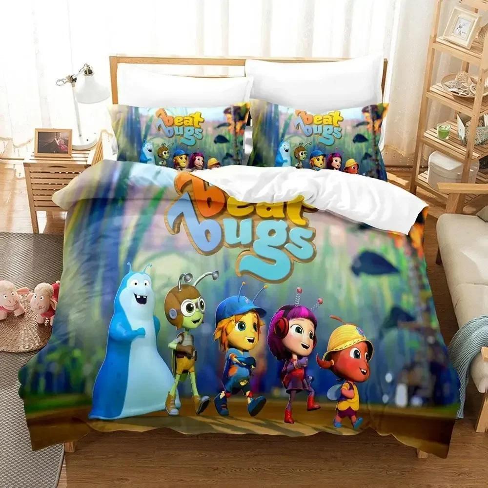 Beat Bugs Bedding Set Single Twin Printed Bed Set With Pillowcase Bed Duvet Cover Soft Single Double Queen Super King Size