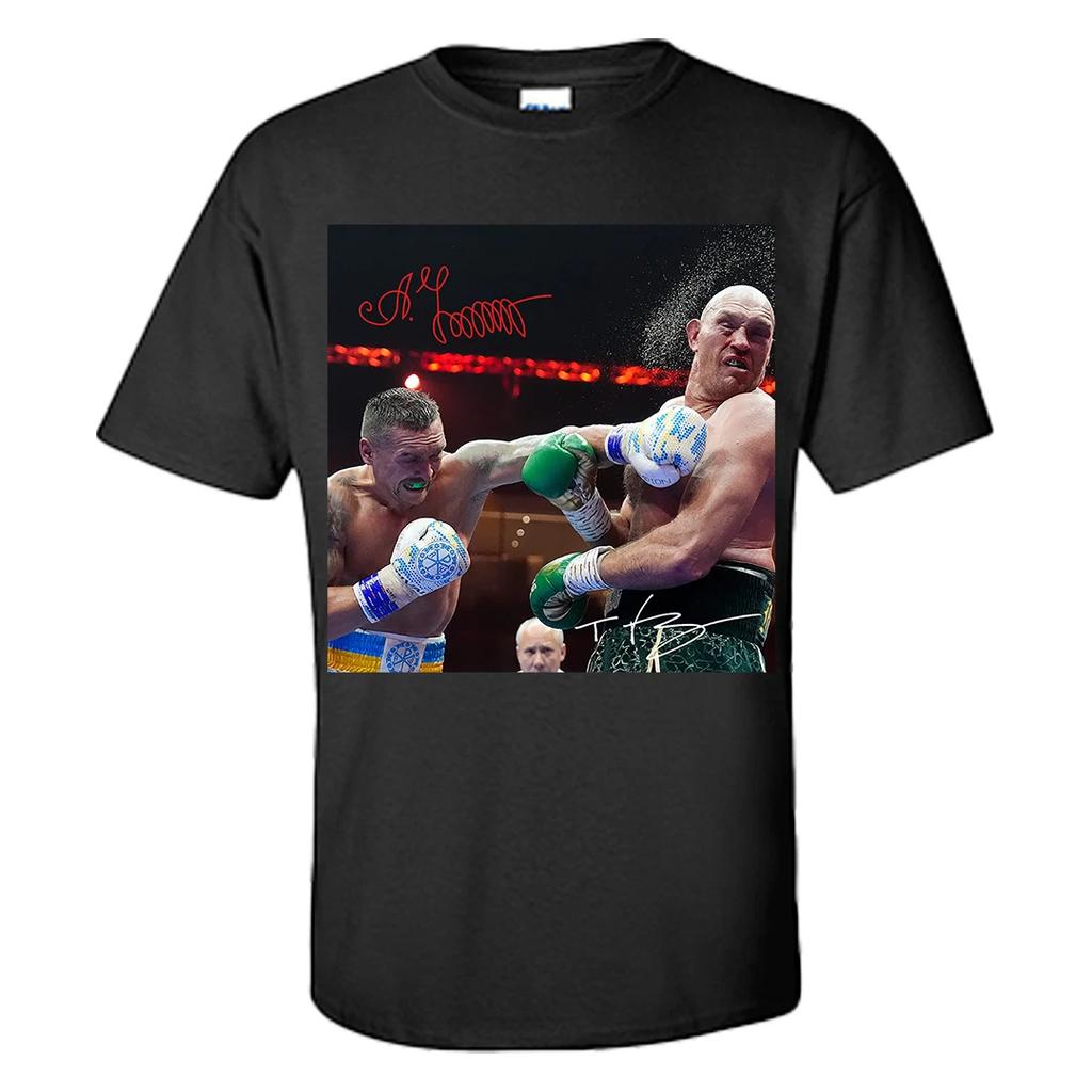 Camiseta Tyson Fury Fury vs Usyk Reprint Firmado Gráfico Camiseta de Boxeo S-XXXL