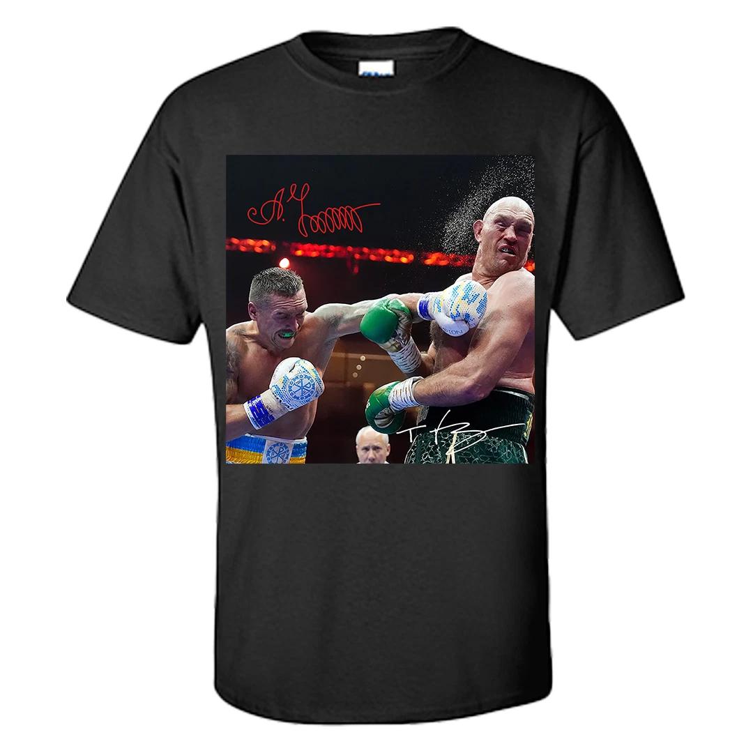 Tyson Fury T Shirt Fury vs Usyk Signed Reprint Graphic Boxing shirt S-XXXL S