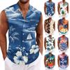 Men's Hawaiian Lapel Button-down Shirt T-shirt Top