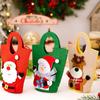 Christmas Candy Bags Felt Christmas Wrapping Bags 3 Pieces Fabric Basket Reusable Holiday-Themed For Classroom School Event