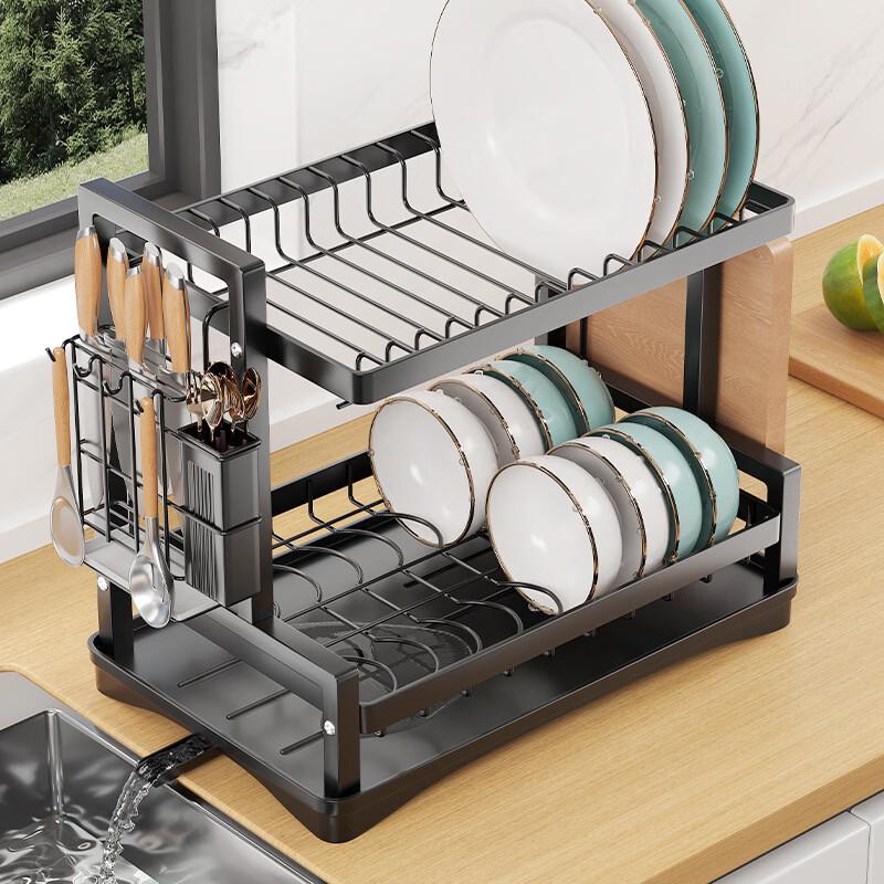 YouShu Nordic Carbon Steel 2-Tier Kitchen Storage Rack