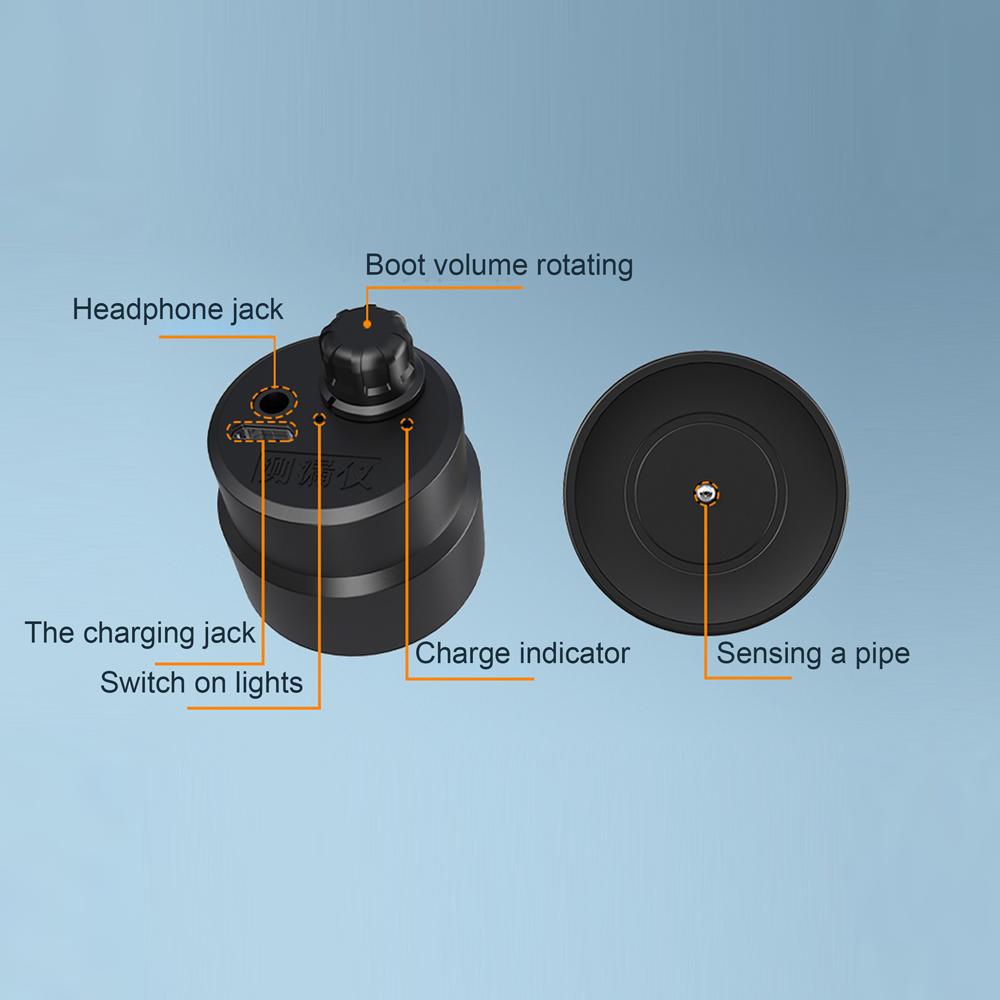 Bärbar vattenläckagedetektor Vattenläckagedetekteringslarm Uppladdningsbart underjordiskt hemvatten