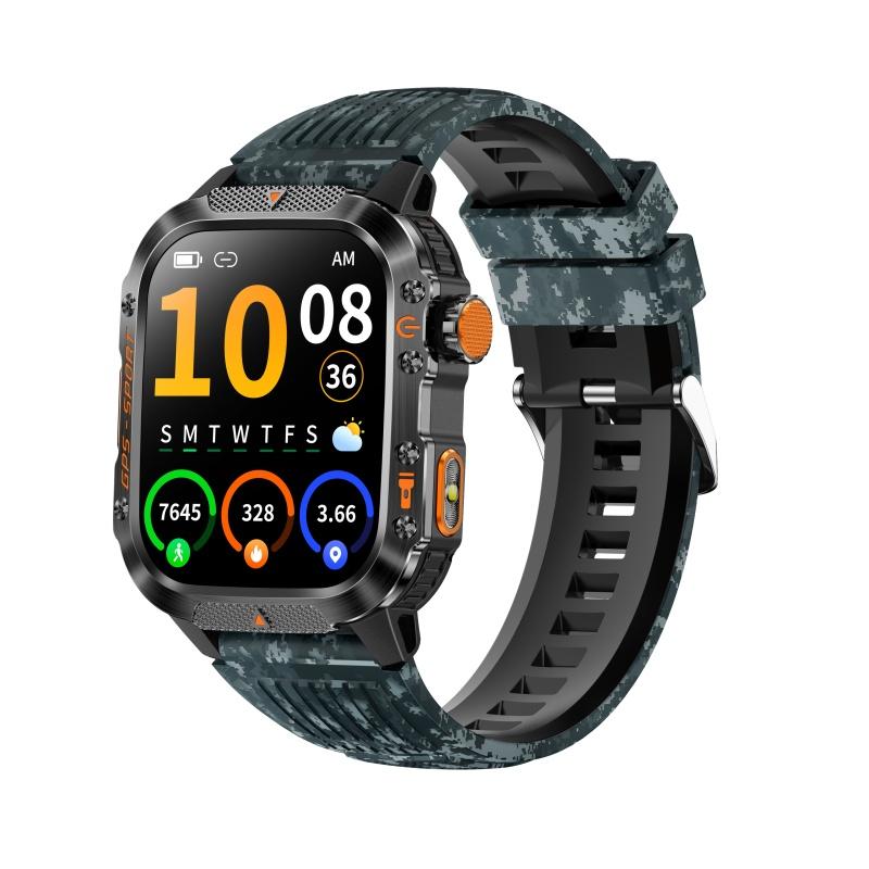 Rainbuvvy HT36 Bluetooth Smart Bracelet 2.01inches IPS BT5.3 Bluetooth Call IP68 Waterproof 540mAh Android GPS Smartwatch Multi-language