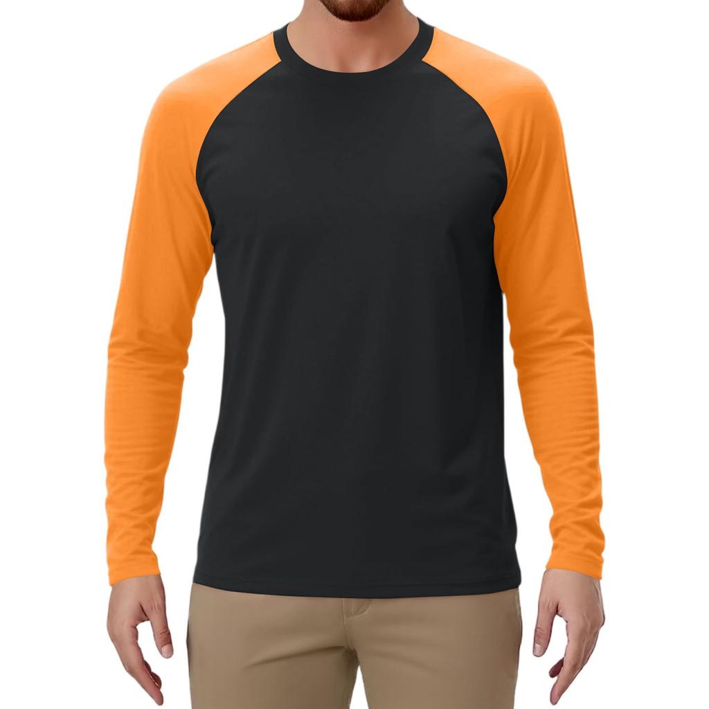 Pánské sportovní tričko s dlouhým rukávem raglánového střihu v kontrastních barvách