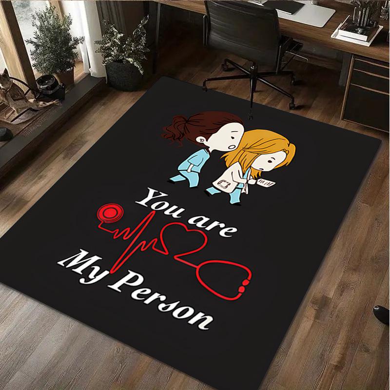 1Pc Grey's Anatomy Print Rug - Home Decoration Carpet For Living Room Bedroom Flooring Computer Chair Area Rug