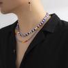 Bohemian Multi-layer Colorful Soft Clay Small Bead Necklace for Men Double-layer Stacked Jewelry