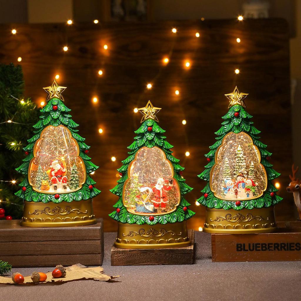Musikalische Weihnachtsdekorationen mit Licht in verschiedenen Stilen: Telefonzelle & Orkan-Öllampen