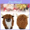 Soft And Cuddly Plush Highland Cow Decoration Featuring Brown And White Fur
