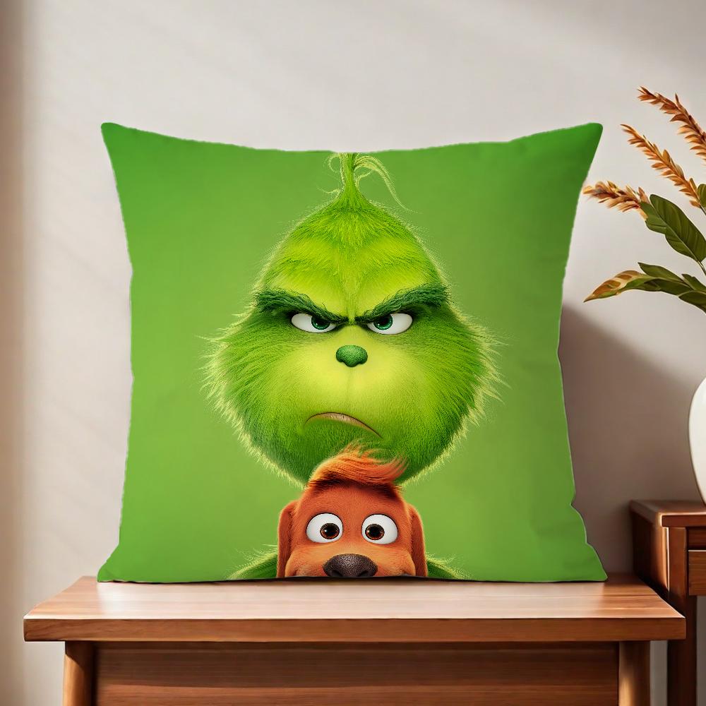 The Cartoon G-Grinch-H Cute Cushion Cover For Pillow Printing Sofa Decoration Home Car Room Coffee Shop Office Nordic Simplicity