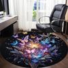 1pc Butterfly Bloom Office Round Area Rug,  Mat Suitable ForOffice, Under Office Chairs Bedroom Living Room Home Decor, Room Deco