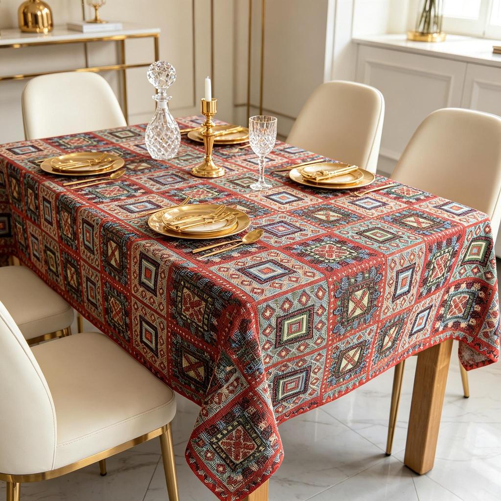 Kitchen Dining Party Home Daily Use All-Purpose Fabric Rectangle Cotton Soft Washable Table Cloth