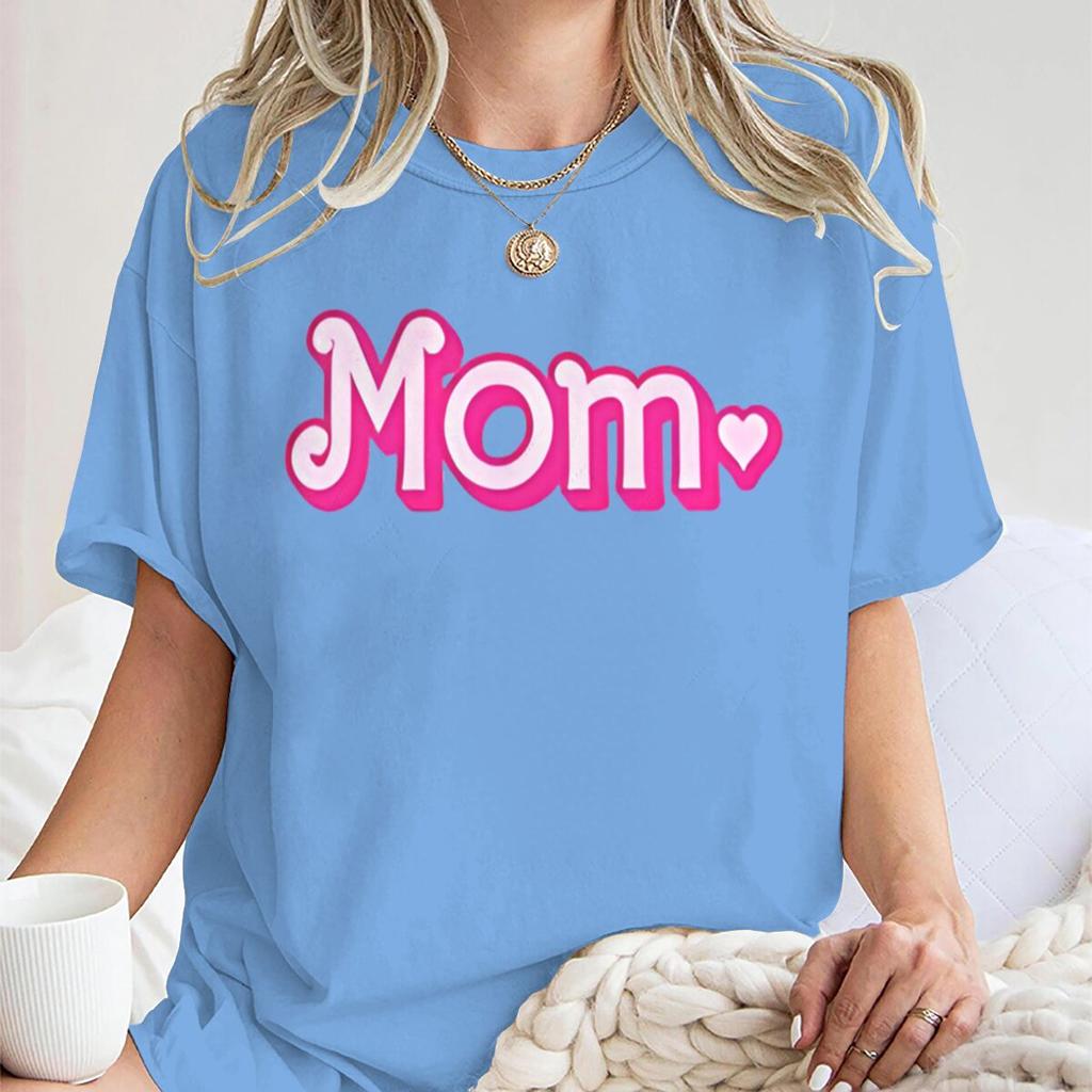 Mom Fashion Tees Short Sleeve Round Neck Mother's Day Gifts Tshirts Casual Mama Life Fun Unisex's T-Shirts