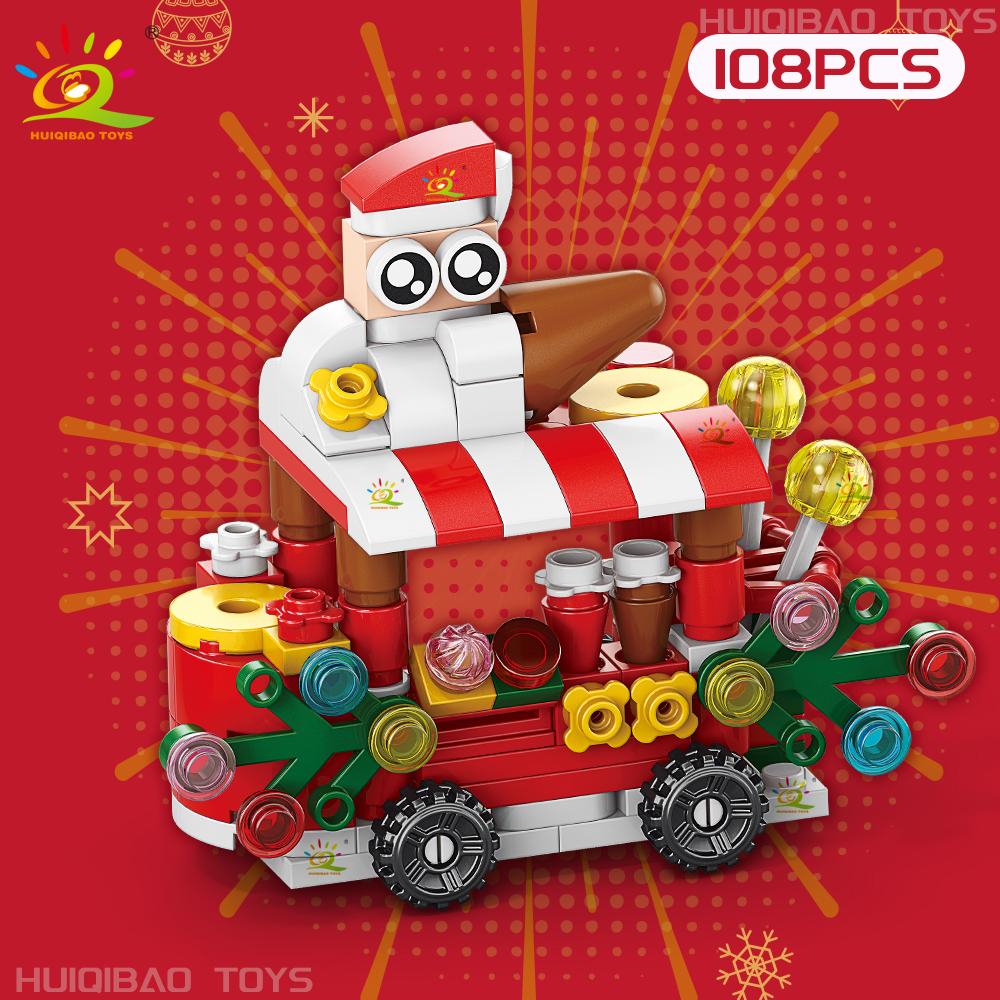 Non-Toxic Christmas 8In1 Santa Claus Tree Model Building Block Diy Elk Snowman Bricks Ornament Toys For Children Adult Gift