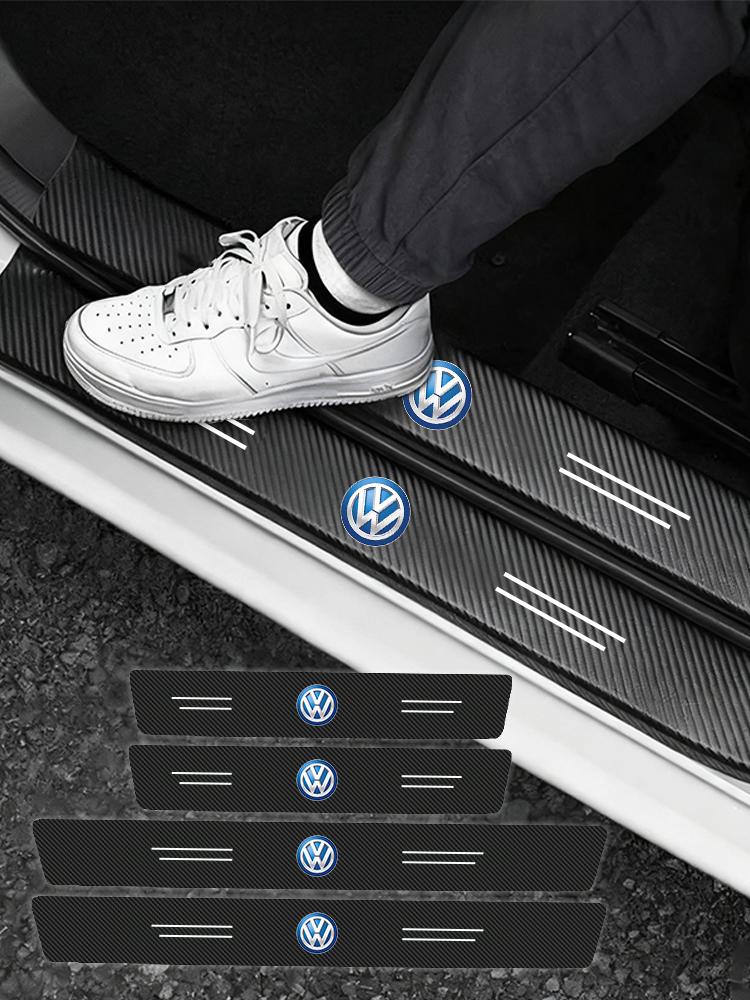 Leather Car Door Plate Threshold Protector Strip Sticker For VW Scirocco Jetta Beetle Golf Passat Polo Tiguan Sharan Touran zw9