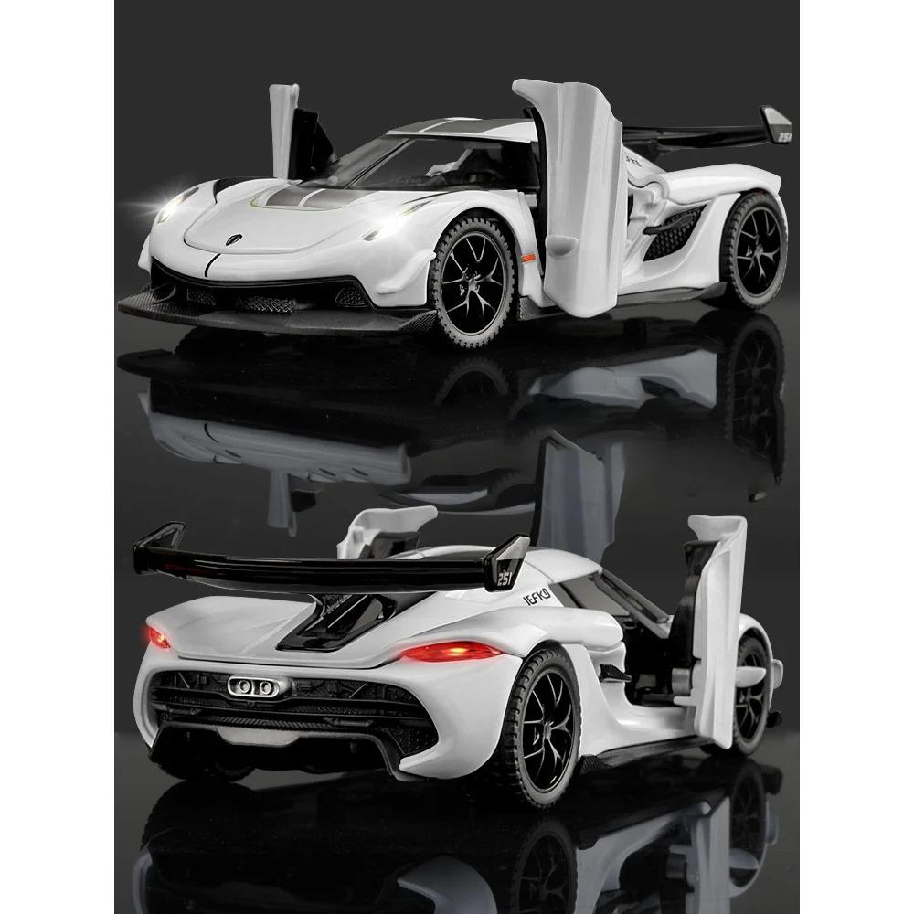 1/32 Alloy Die-cast Koenigsegg JESKO Sports Car Model Sound and Light Return Belt Base Ornament Children's Toys Birthday Gift