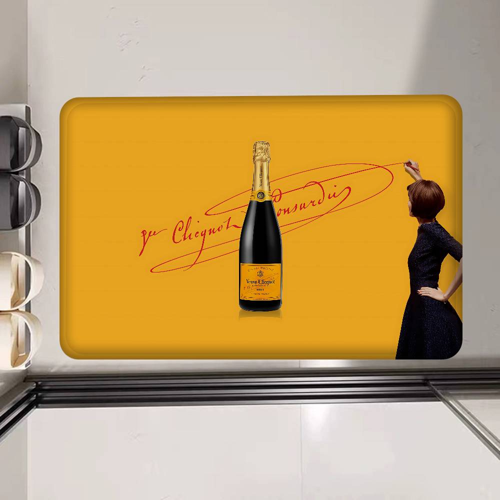 V-Veuve Clicquot Room Mats Cheaper Anti-slip Modern Living Room Balcony Printed Welcome Rug
