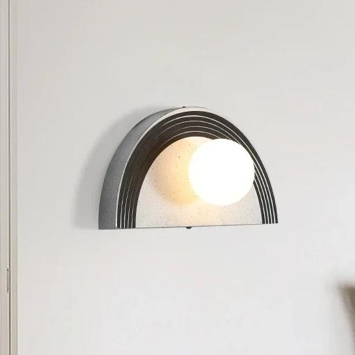 Retro Round Solid Wood Circular Wall Lamp Modern Homestay Vintage LED Lighting Unique Artistic Decoration Wall Sconce