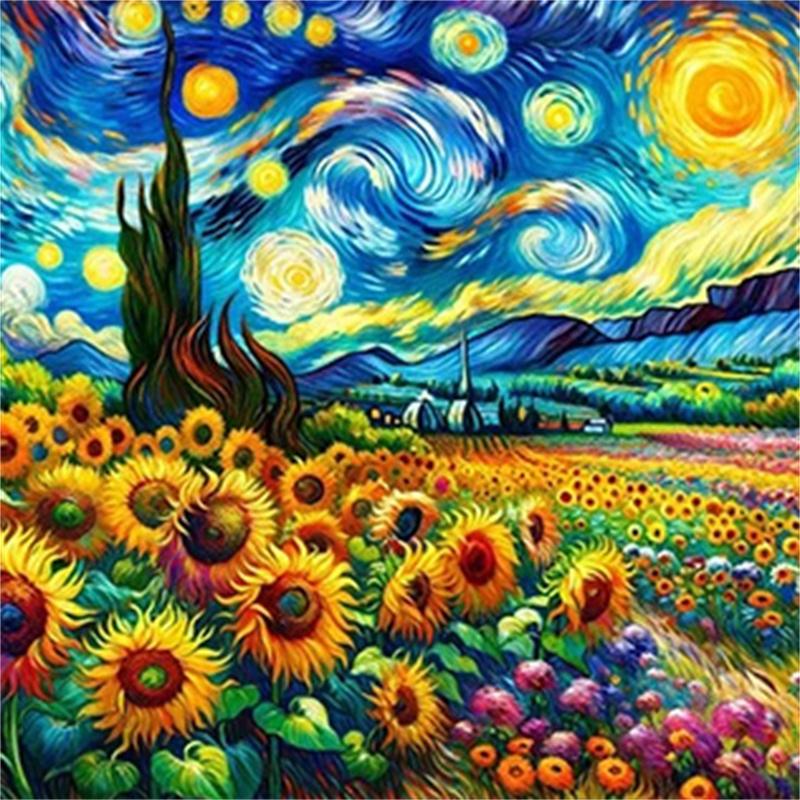 DIY Diamond Painting Sunflower Van Gogh Cross Stitch Kit Mosaic Art Diamond Painting Full Circle/Square Diamond Home Decoration