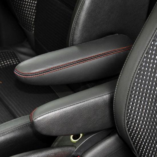 2x Front Seat Armrest Handle Leather Cover For Citroen C4 Peugeot 307 2008 2009