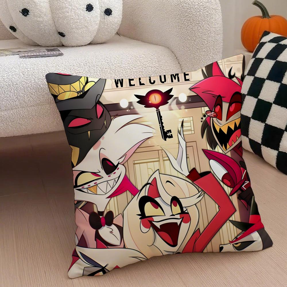 Edgy Musikalisch Schrullig Animiert HHazbin Hotel Kissenbezug Sofakissenbezug Versteckter Knopf Strapazierfähiges Polyester Stuhlkissen