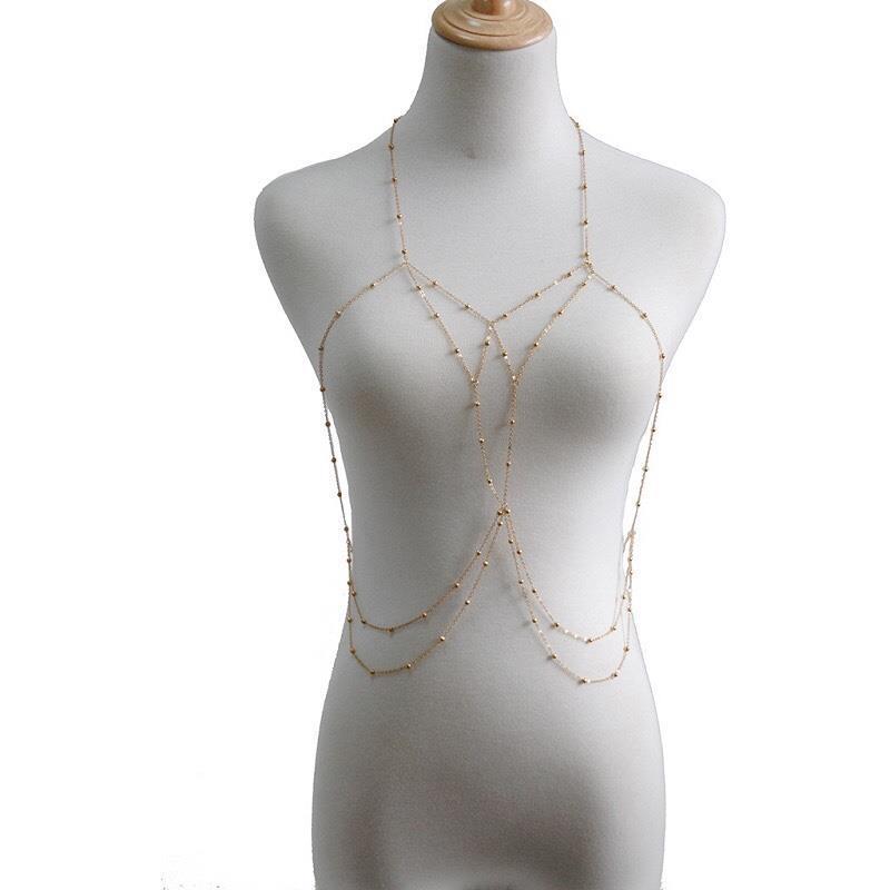 European & American Fashion Sparkling Diamond Bikini Body Chain - Sexy Jewelry for Women’s Beach Photos