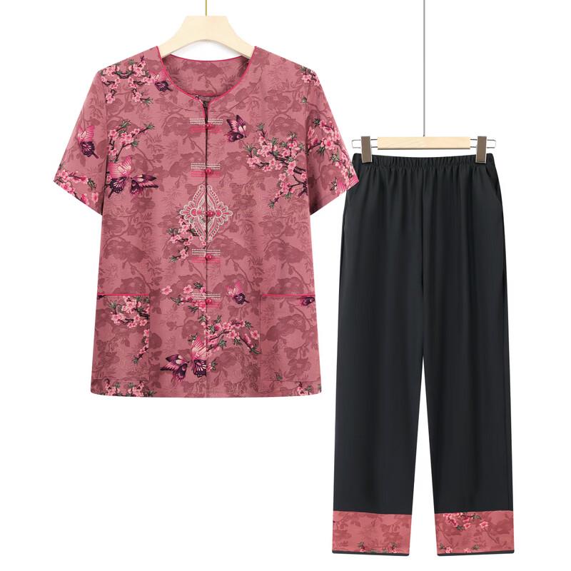 Elderly Women's Summer Loose Two-Piece Set