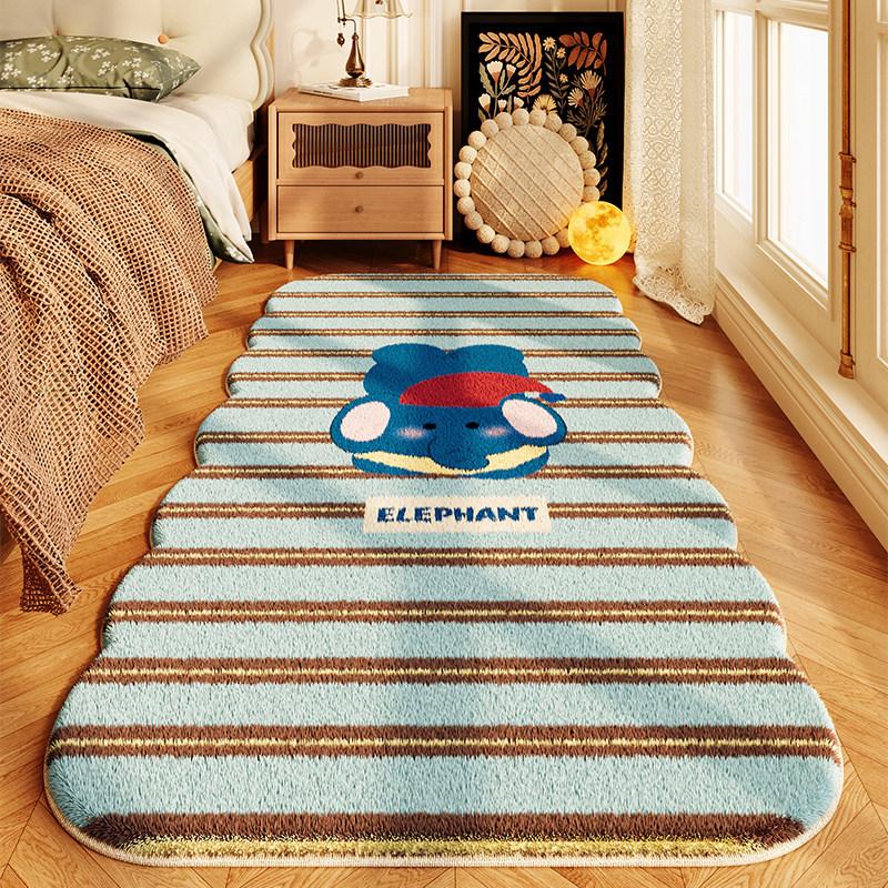 Imitation Cashmere Bedside Blanket Thickened Non-slip Leave-in Household Carpet High-end Living Room Bedroom Plush Floor Mat