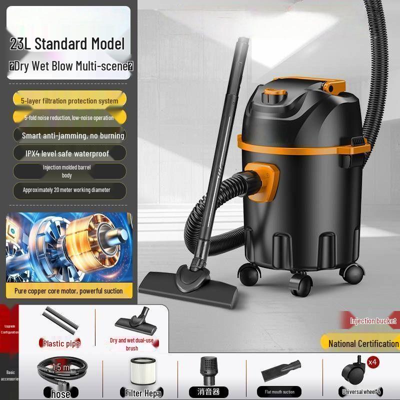 High Suction Power Vacuum Cleaner: Home & Industrial Use, Integrated Sweep & Mop, Dry/Wet Functionality