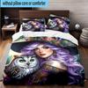 Witchcraft In The Moonlight 3pcs Bedding,Including 1pc Duvet Cover And 2pcs Pillowcases Perfect for Christmas,Ideal for Bedroom, Dormitory