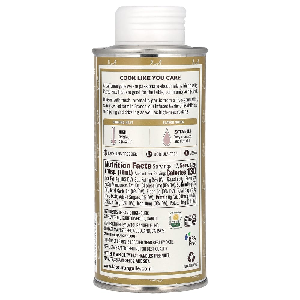 La Tourangelle Infused Garlic Oil 250ml (8.45 Fl Oz)