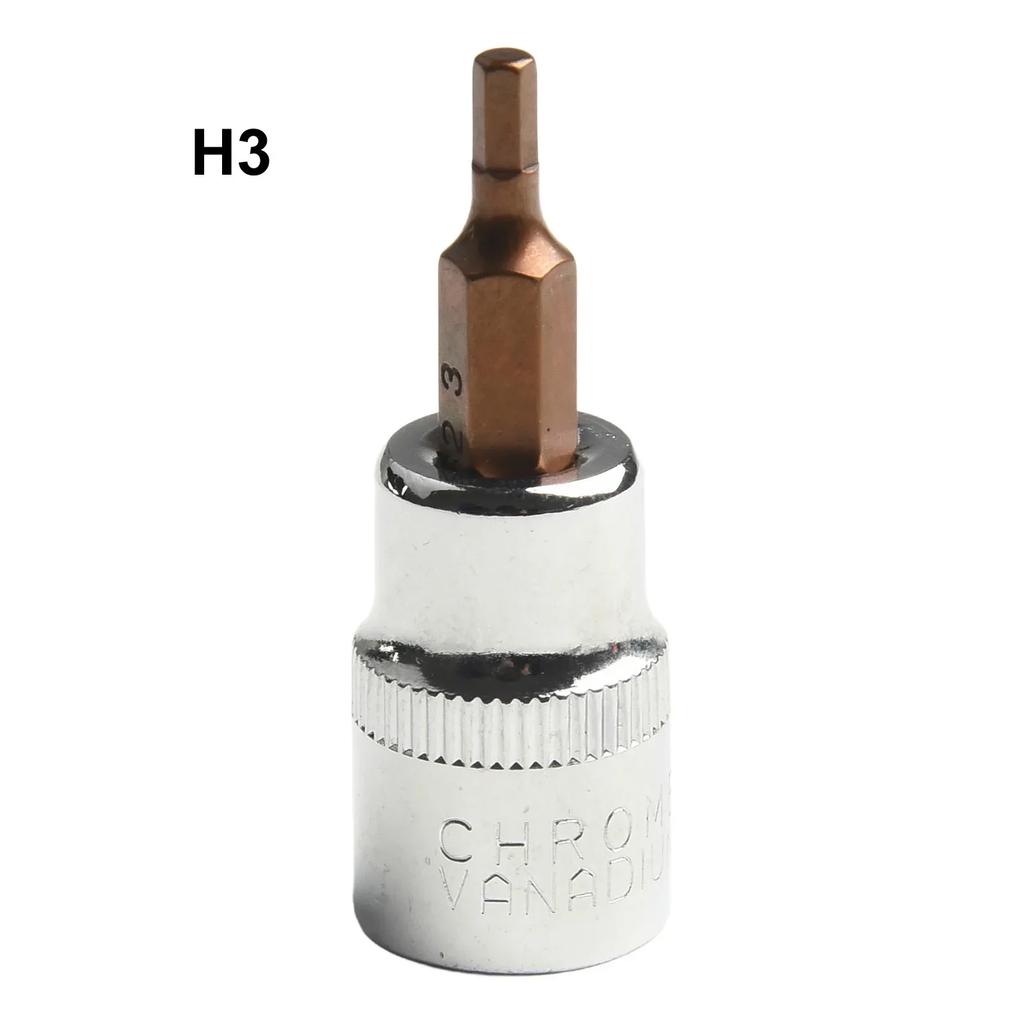 T10-T55 Drive Bit Socket 1 Pc 3/8 Inch H3-H10 Hex Socket Bit Screw Driver Socket Screwdriver Bit Tool Practical