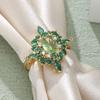 Elegant Newly Colorful Green Cubic Zirconia Rings for Women Special-interested Wedding Party Gorgeous Accessories Female Jewelry