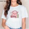 New Pink Pig Boba Tea Printed T Shirt Women Cartoon Animal T-shirt Casual Tops Bubble Tea Female Short Sleeve Streetwear Tshirt