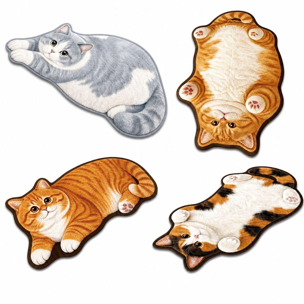 Decorative Rug Cat Shaped Rug Cat Pattern Cat Floor Mat Cute Animal Door Mat  Living Room Decor