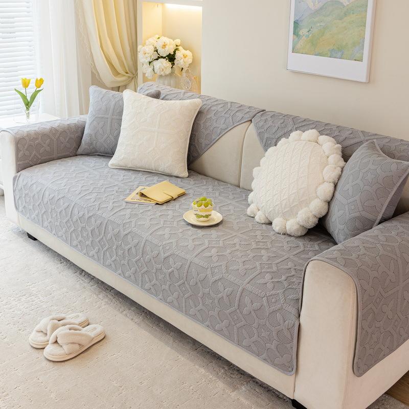 Modern Simple Pure Cotton Sofa Cushion  New Sofa Cover Fabric Non-Slip Sofa Towel Four-Season Universal Seat Cushion