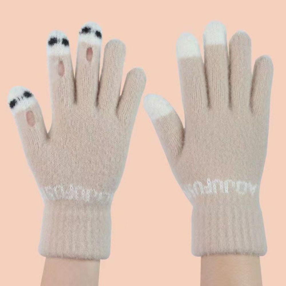 

Ветрозащитные вязаные перчатки сохраняют тепло, велосипедные перчатки, подарок, перчатки с сенсорным экраном, зима хаки