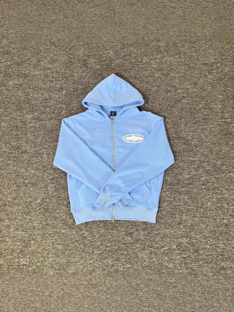 Corteiz Vibe Hip Hop Fleece gevoerde hoodie met rits voor heren