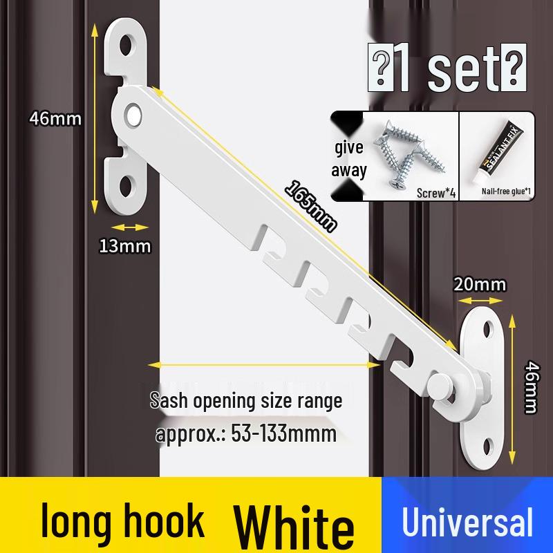 Bloqueo de seguridad para niños para ventanas y puertas - Gancho de soporte resistente al viento
