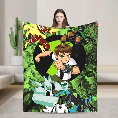 Ben 10 Mimozemšťan Deku Měkká Estetická Plyšová Přehozová Deku Pro Děti Dospělé Obývací Pokoj Flanelový Přehoz na Postel