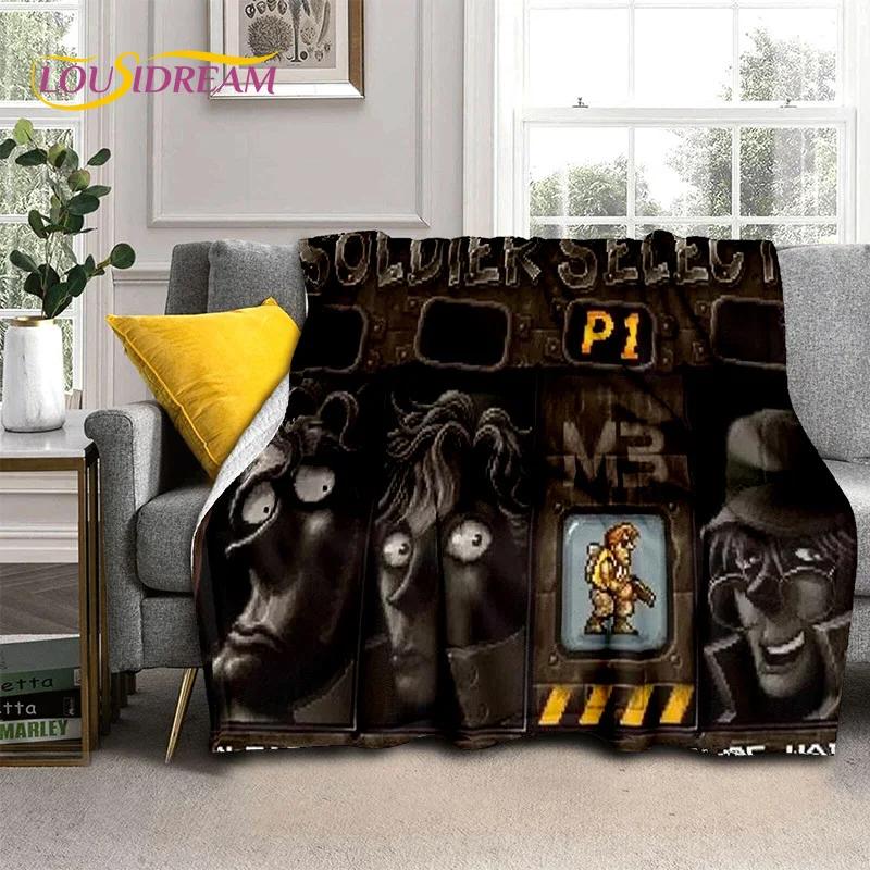 Cartoon Metal Slug Gamer Retro Game Blanket,Soft Throw Blanket for Home Bedroom Bed Sofa Picnic Travel Office Cover Blanket Kids