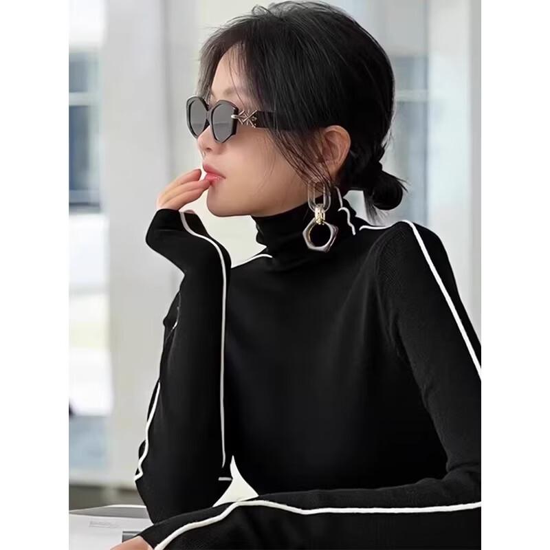 Basic House Women's French Style Turtleneck Knit Sweater